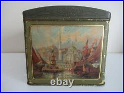 Rare Old Antique Ottoman Turkish Large Beautiful Tin Box, Constantinople