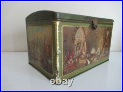 Rare Old Antique Ottoman Turkish Large Beautiful Tin Box, Constantinople