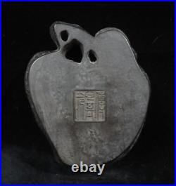 Rare Old Chinese Hand Carving Beautiful Peach Shape Ink Stone Marks
