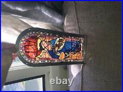 Rare Religious -church- STAINED Glass Antique / vtg! Beautiful