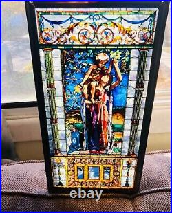 Rare Religious -church- STAINED stain Glass Antique / vtg! Beautiful