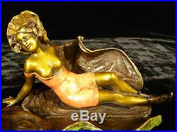Rare Signed Bergman Naughty Mechanical Vienna Bronze Bathing Beauty Circa 1905