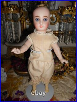 Rare Small Antique Sonnenberg French Doll in Beautiful Silk Costume