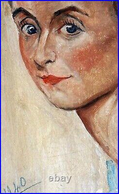 Rare and beautiful Belgian antique female oil portrait. Original. OOAK