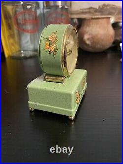Rare antique Musical Alarm Clock Swiss Made Movement. Beautiful Music Box Works
