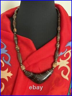 Rare antique Suleiman Agate pendant from Yemen Idar Oberstein Necklace Germany