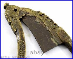 Rare antique beautiful brass betel nut cutter hand crafted home décor. I12-68