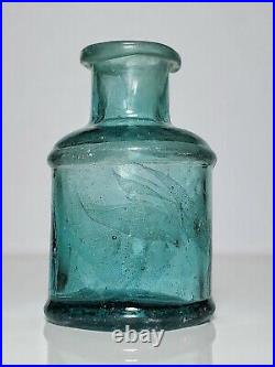 Rare antique inkwell 1800's. Very beautiful glass