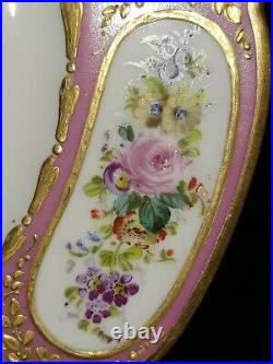 Rare artist poitevin signed sevres porcelian mazie de beautiful pink and gold