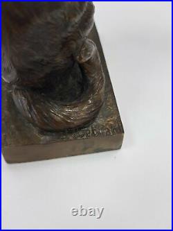 Rare beautiful H. BEBHARD bronze cat figurine