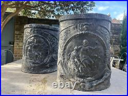 Rare pair of Georgian Lead Planters with beautiful detail. Antique