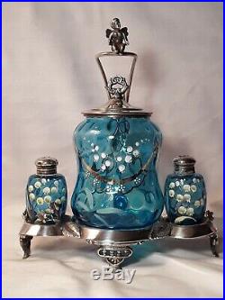 Really Rare! Antique Pickle Castor With Salt&pepper All Enameled-beautiful
