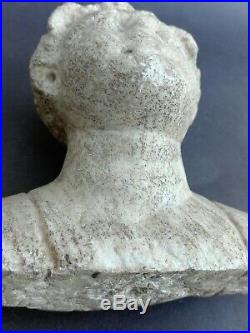 Roman Style Art Antiquities Sculpture Marble Head Man Antique Beautiful Rare Old