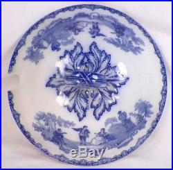 Royal Doulton Watteau Flow Blue Soup Tureen Antique Magnificent A Rare Beauty