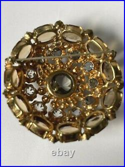 SCHREINER NY Inverted Stone HUGE Pin Brooch Tiered RARE BEAUTY Vintage Antique