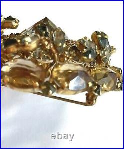 SCHREINER NY Vintg Inverted Stone HUGE Pin Brooch Tiered RARE BEAUTY Antique