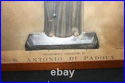 S. Antonio For Padova Beautiful & Rare Lithography With Plate Original'800