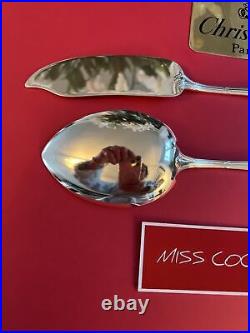 Service Christofle France Ribbons Silver Metal Rare Very Beautiful Condition