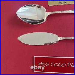 Service ice Rice Christofle Franc Ribbons Metal Silver Rare Beautiful Condition