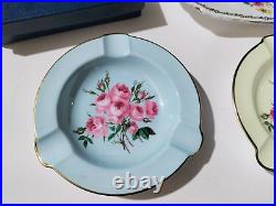 Shelley China Collection 2 x Floral Ashtrays + Platter -Beautiful Rare Pieces