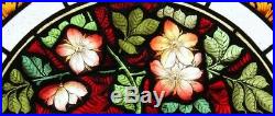 Stunning Rare & Very Beautiful Painted Lillies Antique Stained Glass Window