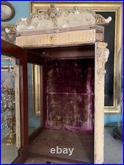 Stunningly beautiful antique rare reliquary display cabinet vitrine