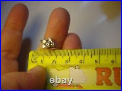 Superb Solid 18ct Gold Ring-sparkling Big Diamonds On A Twist-vintage-siz M Rare
