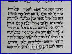 TORAH BIBLE SCROLL MANUSCRIPT FRAGMENT 150 YRS OLD From Yemen Beautiful Rare