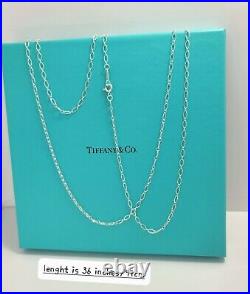 Tiffany & Co. Oval Link Chain Necklace 36 Long In Sterling Silver 925 RARE