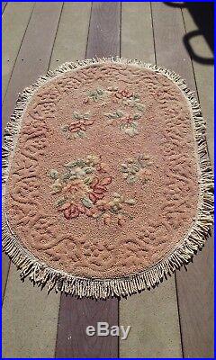 Two Beautiful Rare Original Antique Hand Hooked Rugs In Excellent Condition