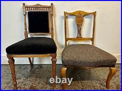 Two Rare & Beautiful 140 Year Old Victorian Antique Bedroom Chairs. C1880