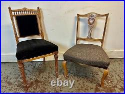 Two Rare & Beautiful of 140 Year Old Victorian Antique Bedroom Chairs. C1880