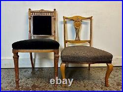 Two Rare & Beautiful of 140 Year Old Victorian Antique Bedroom Chairs. C1880