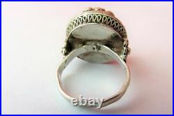 UNIQUE RARE! Antique old beautiful silver ring filigree 19 century 7g