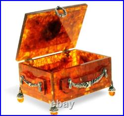 Unique Amber Box beautiful and Rare gemstone that is formed from fossilized tree