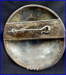 Unique/V. Rare & Beautiful, Antique, Silver & Moonstone, Celtic Shield, Brooch