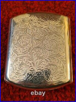 Unusual Walker & Hall 1915 Solid Silver Cigarette Case Beautiful 93.6g RARE