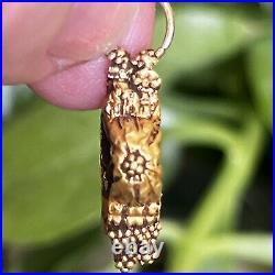 VERY UNUSUAL + RARE! ANTIQUE Vintage 20 k ct gold Rajasthan bead charm pendant
