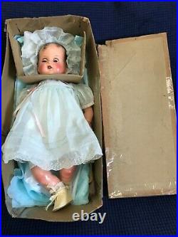 VTG 1940s NEW WBox Ideal Baby Beautiful Miracle 34th St 16 Doll RARE Blue Dress