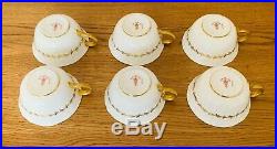 V-Rare Antique Royal Crown Derby SET OF 6 CUPS & SAUCERS c. 1900 Beautiful