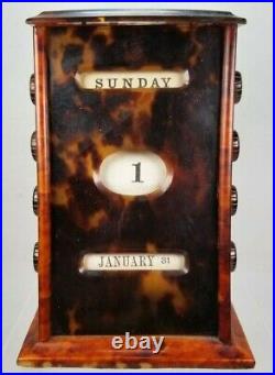 Very Fine RARE English Victorian Desk Calendar with Beautiful case ca. 19th c