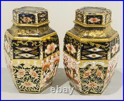 Very Rare Antique Royal Crown Derby Imari Pattern Tea Caddys Very Beautiful