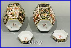 Very Rare Antique Royal Crown Derby Imari Pattern Tea Caddys Very Beautiful