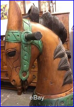 Very Rare Beautiful Antique Vintage Folk Art Painted Hand Carved Wooden Horse