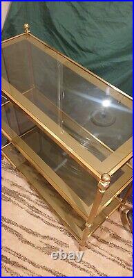 Very Rare Beautiful Maison Jansen Hollywood Regency Brass Console Table Etagere