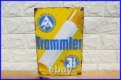 Very Rare Trommler Sturm Soviet era enamel cigarette sign, with beautiful patina