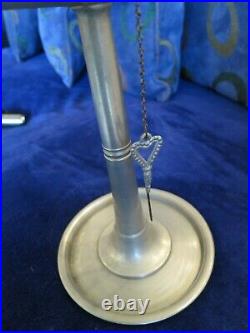 Very rare Antique Whale Oil Lamp, Pewter & glass, timekeeping, 1820-60 A BEAUTY