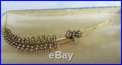 Very rare superb quality antique gold and genuine seed pearl brooch, beautiful