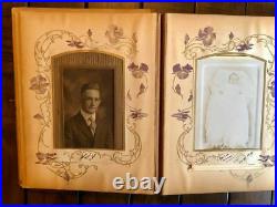 Victorian Album with Photos Beautiful Rare Photographic Cover + Many ID'd Ppl