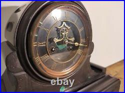 Victorian Slate Mantel Clock French Movement Barrel Beautiful Rare Quality Nice